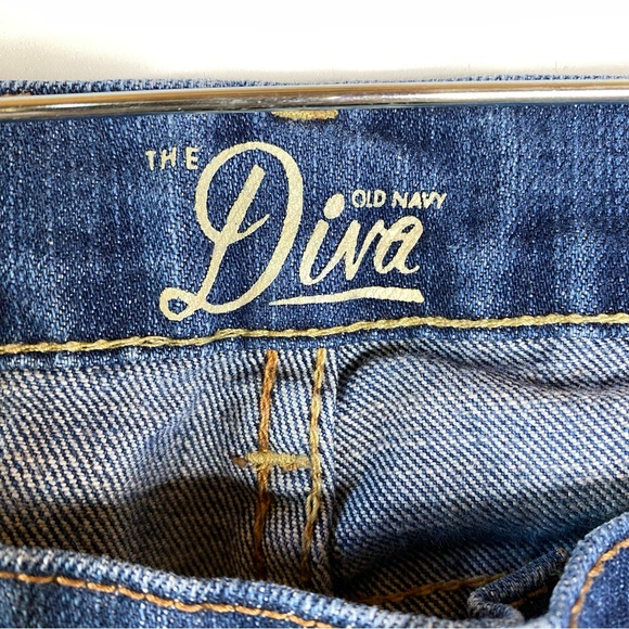 Old Navy Womens Diva Jeans Sz 0 Blue Med Wash Bootcut Stretch Denim Low Rise - Picture 5 of 10
